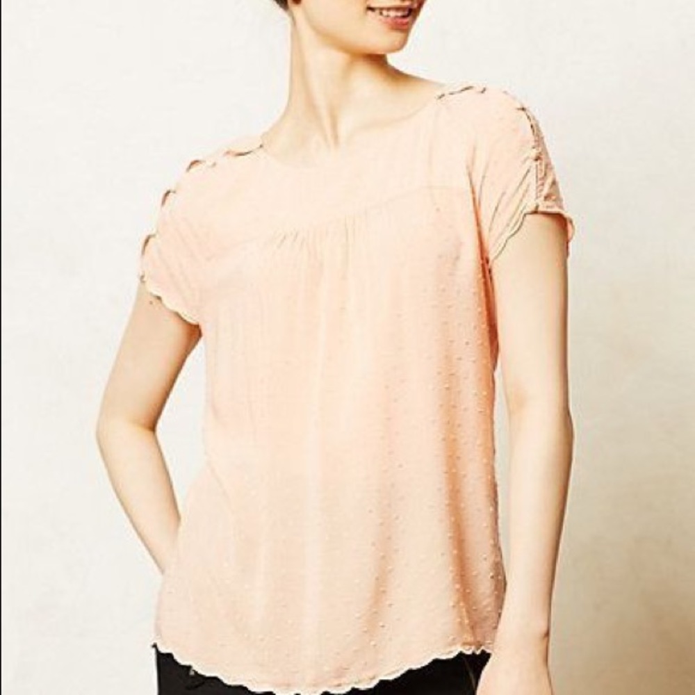 Maeve Anthropologie Swiss Dot Blouse